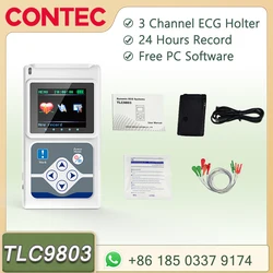Genuine CONTEC 3 Channels ECG Holter, EKG Holter, Dynamic ECG Monitor System, 24 hours ECG Recorder TLC9803