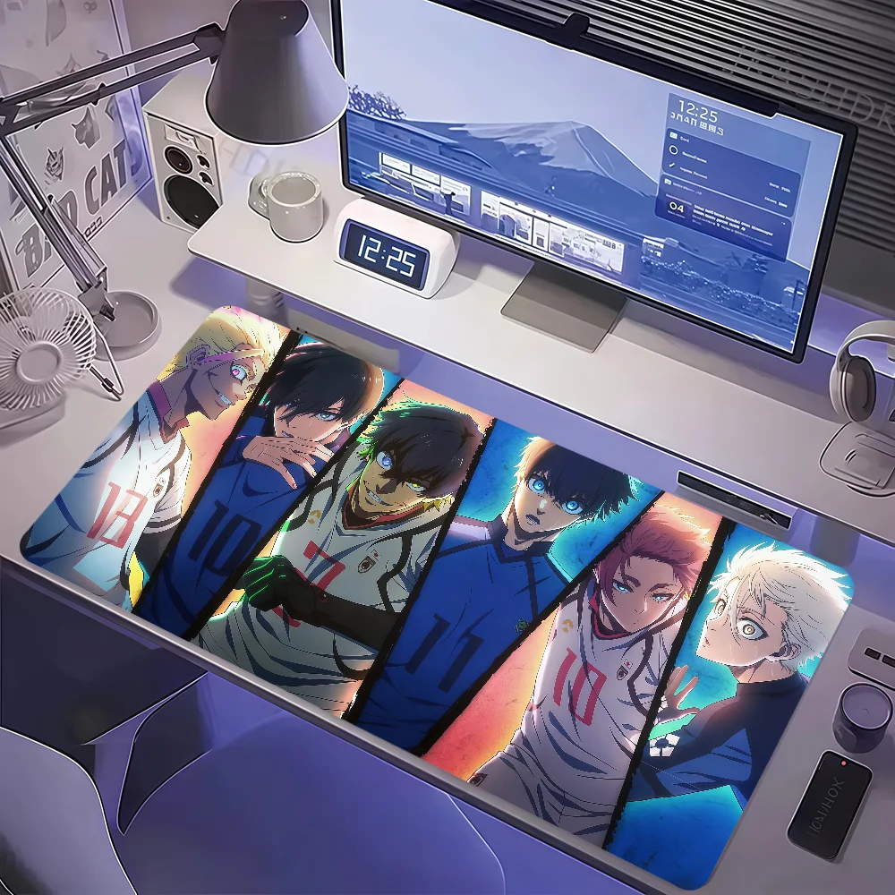 Anime B-Blue Lock Mouse Pad Large Non-slip Lockedge Desktop Computer Desk Mat Keyboard Writing MousePad Office Gamer Student