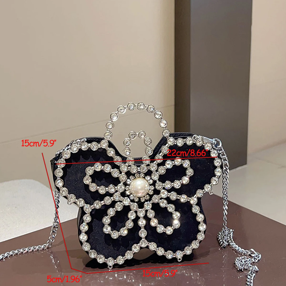 Fashion Evening Bags 2024 Luxury Bags Personality Metal Frame Flower Handbag Stylish Rhinestone Purses for Women