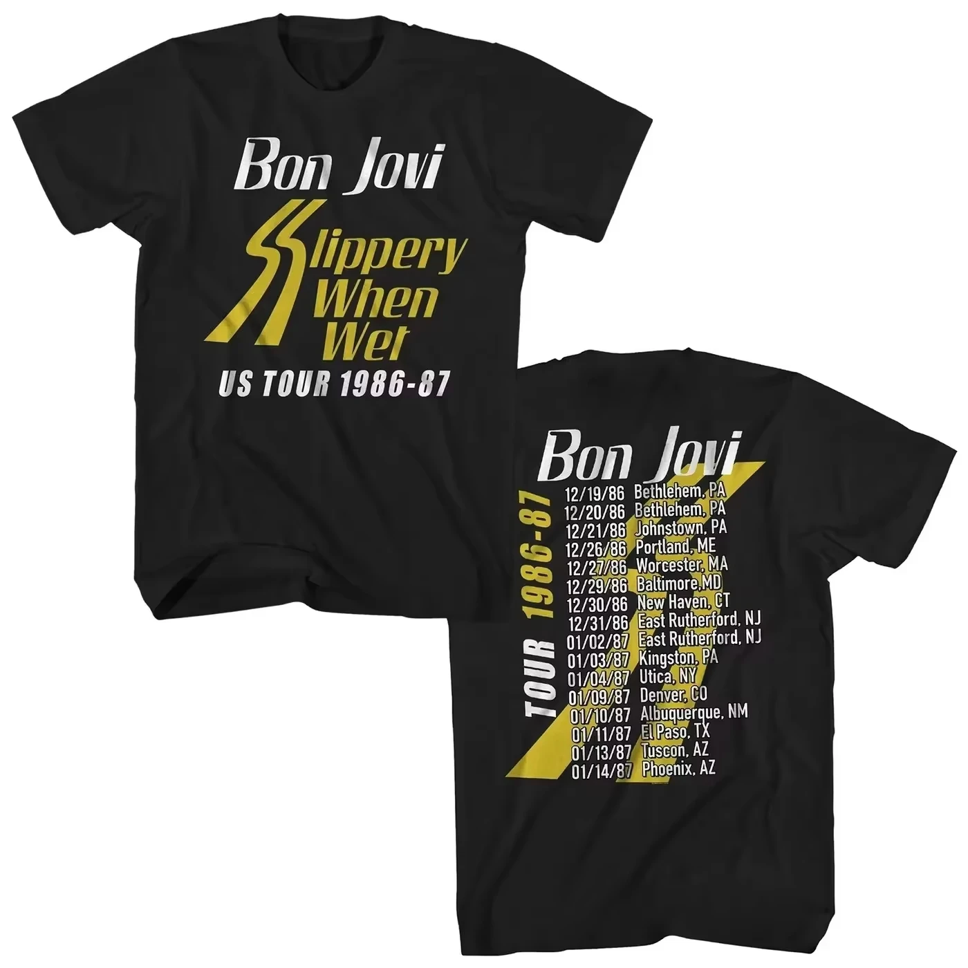 Bon Jovi Steel Horse Cowboy Lyric Back Print Rock Music Cotton T Shirt Loose Fit Women And Men Oversized Unisex Streetwear soft