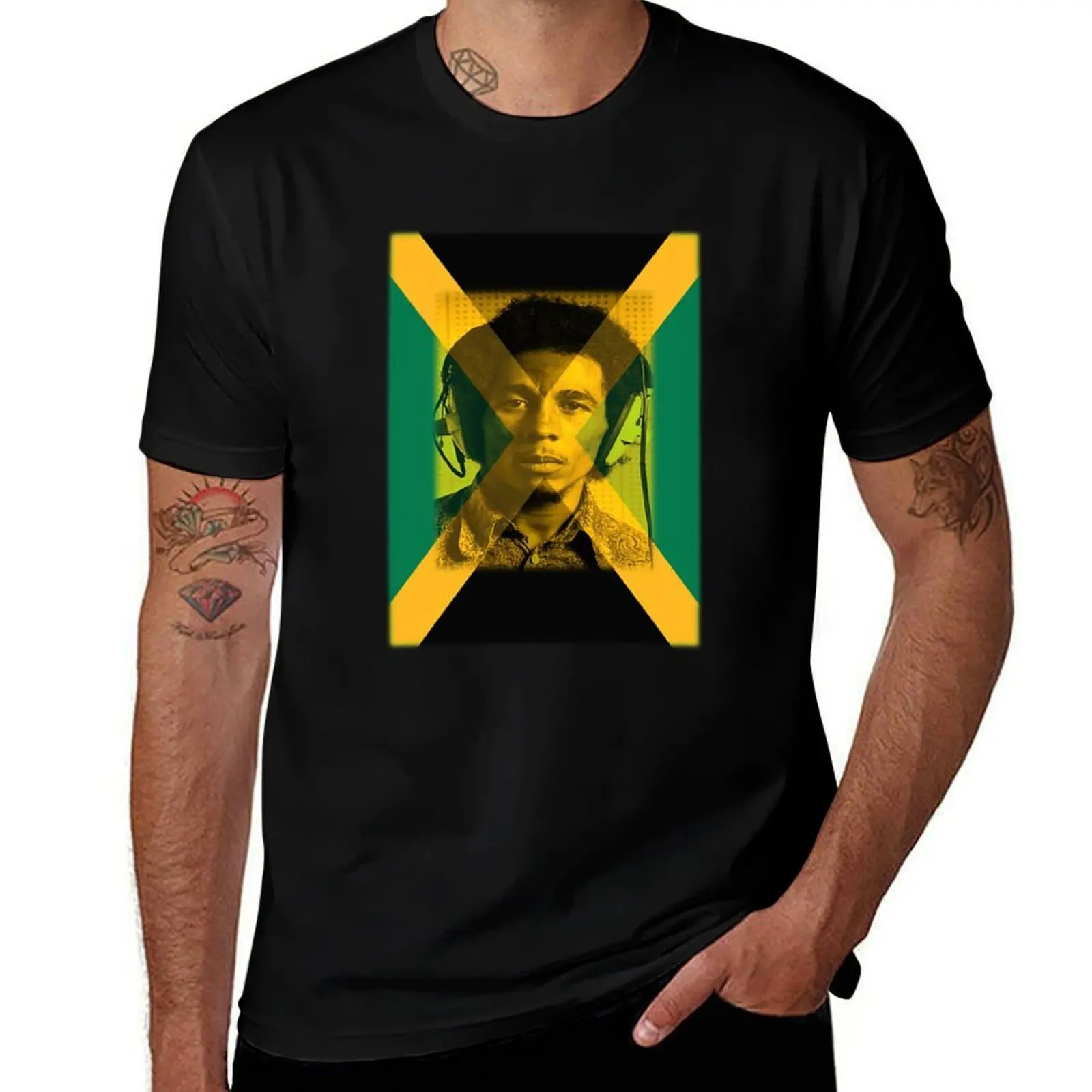 

Bob Marley Headphones Flag T-Shirt fashion shirts designer shirts boys animal print mens designer t shirt