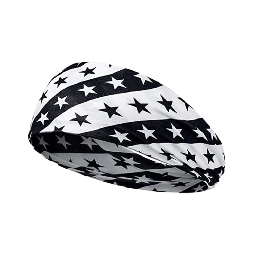 Fashion US Flag Headband Star Pattern Highly Elastic Sports Headband Face Washing Hair Band Sports Accessories