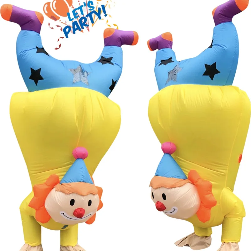 Adult Fancy Clown Inflatable Costume Dress Mascot Carnival Christmas Halloween Anime Party Cosplay Costumes for Man Woman OA4552