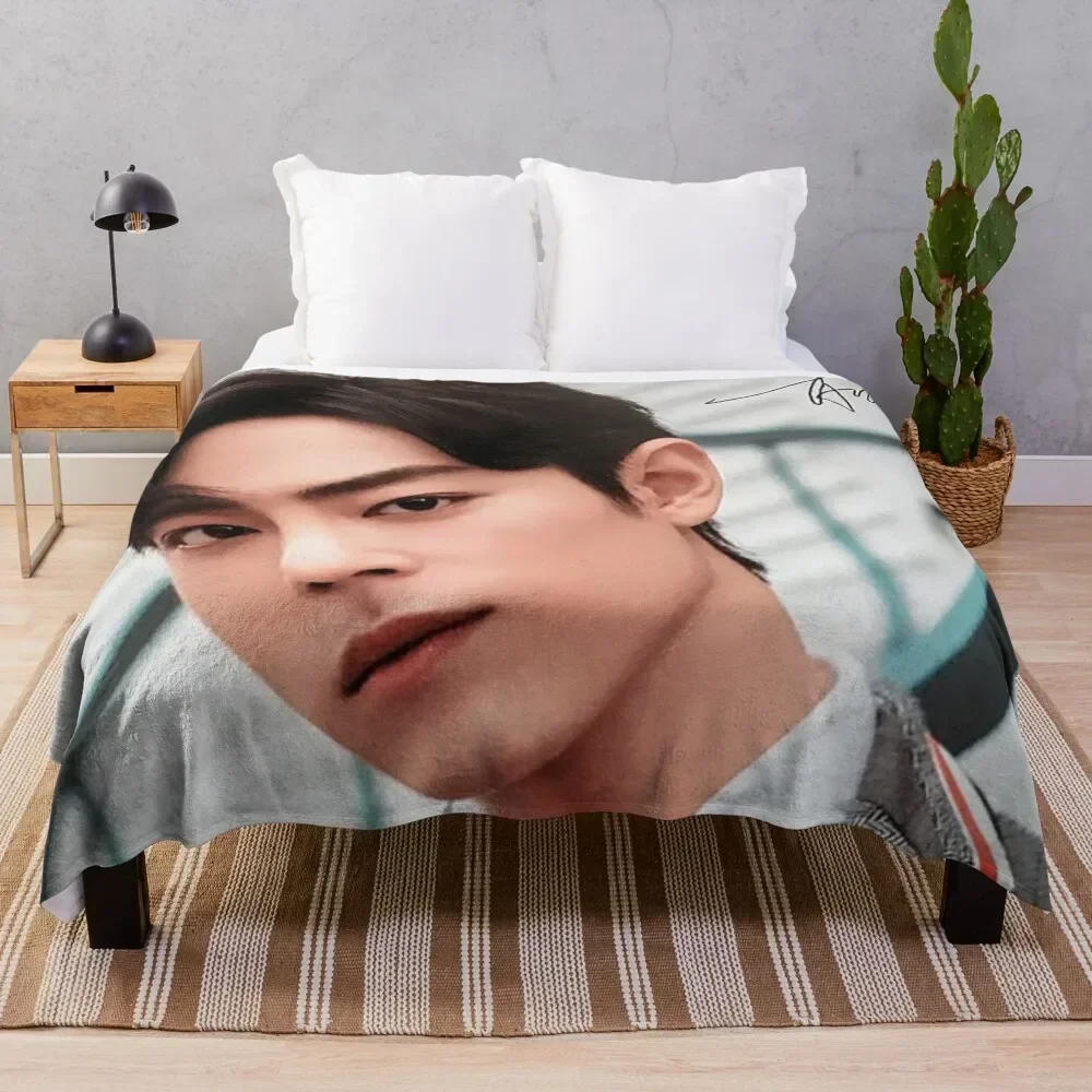 

xiao zhan with signature Throw Blanket Cozy Napping Blanket Gift for Mom Dad