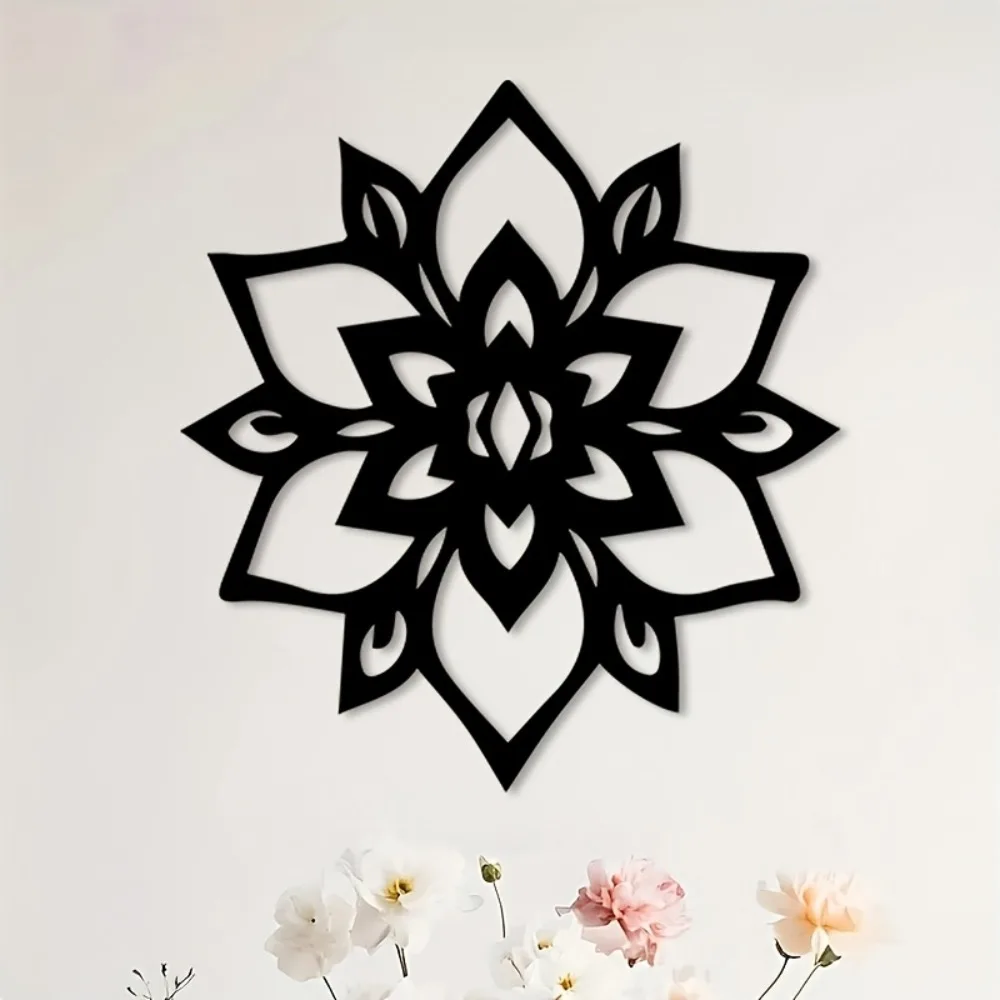 CIFbuy Lotus Flower Metal Wall Art Farmhouse Patio Fence Decor Outdoor Garden Yard Wall Hanging Sign