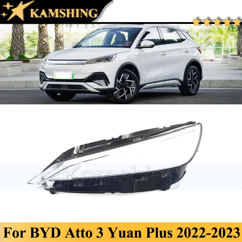 CAPQX per BYD Atto 3 Yuan Plus 2022-2023 paraurti anteriore copertura della luce della testa Shell Shade Head Lamp lente della luce della testa di