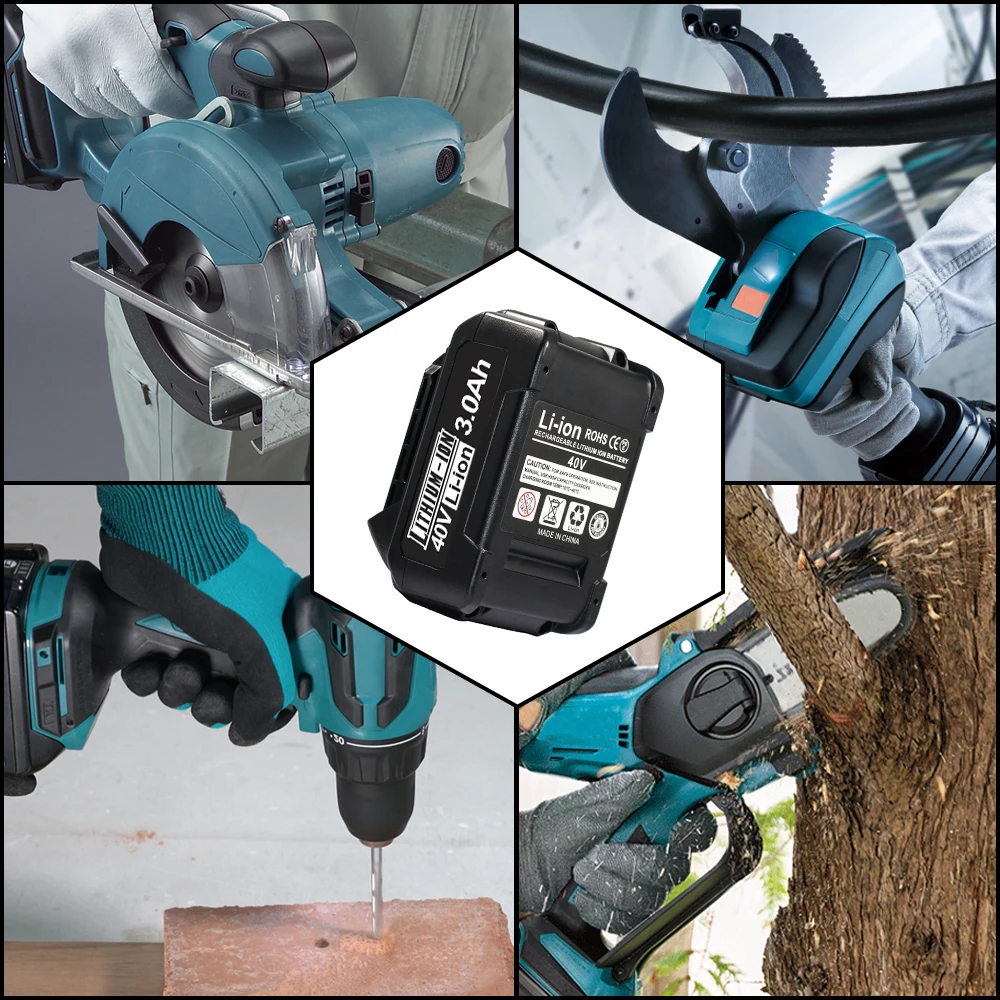 

ДЛЯ аккумулятора Makita 40 В, литий-ионная аккумуляторная батарея 3 Ач для электроинструментов Makita, аккумуляторы BL1460 BL1430