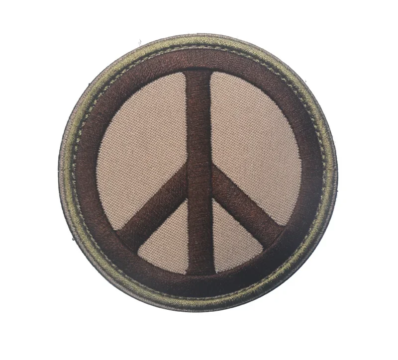 Peace Sign Armband Haak & Loop Sluiting Op Rugzak Borduurwerk Patches Morele Badge Decoratie Voor Kleding En Tassen