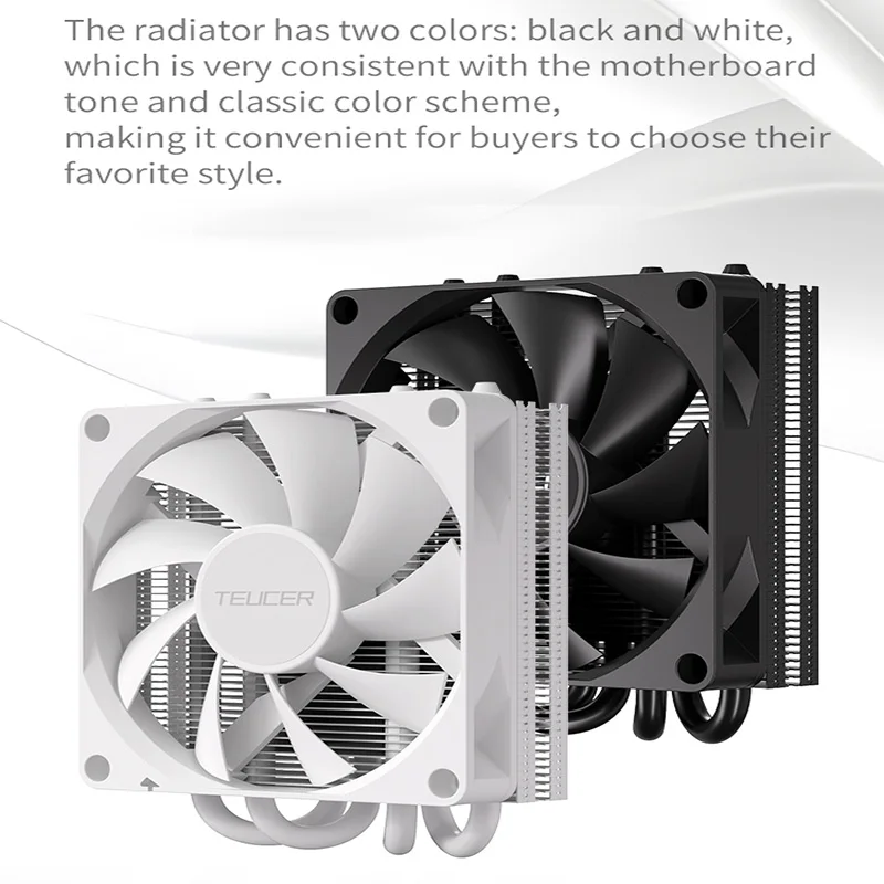 TEUCER TE-55 55MM Height Six Heat Pipes ITX CPU Cooler 12V 4PIN PWM Small Chassis Radiator For AM5 AM4 and LGA1700 1200 2011 FM1