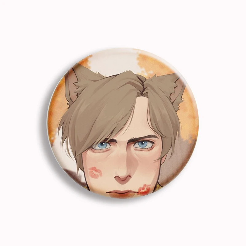 I Love Leon Kennedy Button Pin Creative R-Resident Evil Game Leon Funny Meme Cartoon Brooch Badge Bag Decor Fans Collect Gift