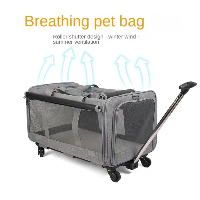 

Pet Outdoor Portable Travel Trolley Box Detachable Breathable Foldable Multifunctional Household Large Capacity Pet Bag