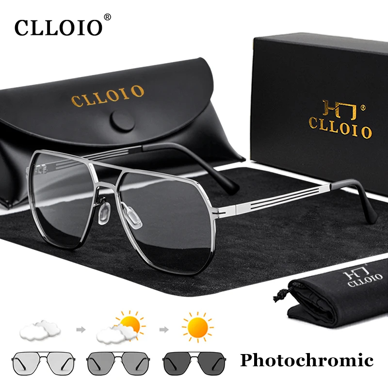  CLLOIO Fashion High Quality Photochromic Sunglasses Men Women Polarized Sun Glasses Chameleon Anti-glare Driving Oculos de sol 