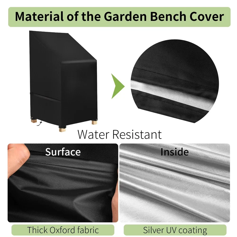 Waterproof Garden Chair Covers Anti-UV 210D Oxford Fabric Outdoor Stackable Chairs Covers Patio Chair Covers Furniture Protector