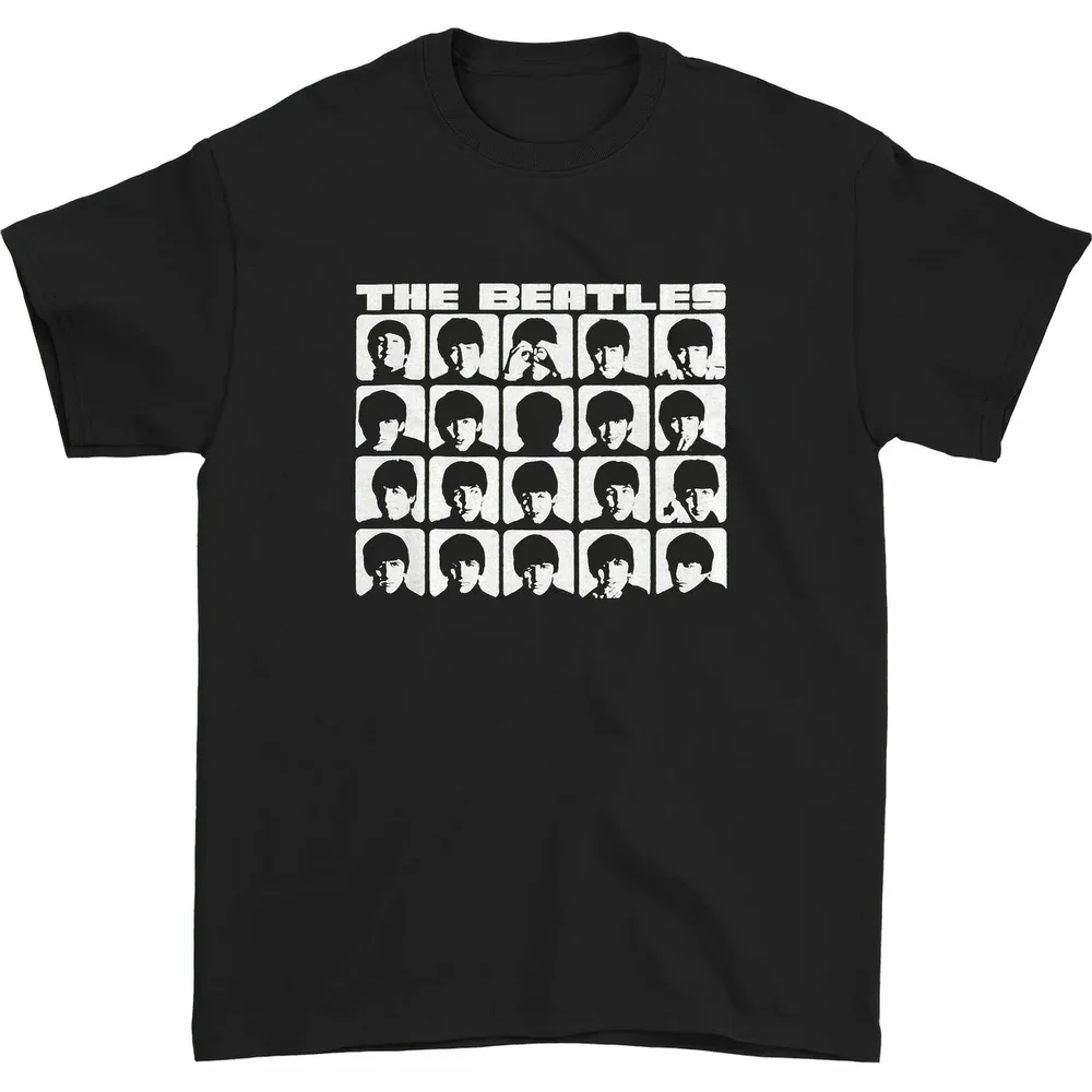 

Beatles Hard Days Night Faces Mono Men's T-Shirt High-end Luxury Print Top Unisex Cotton Loose Stylish Comfortable Apparel