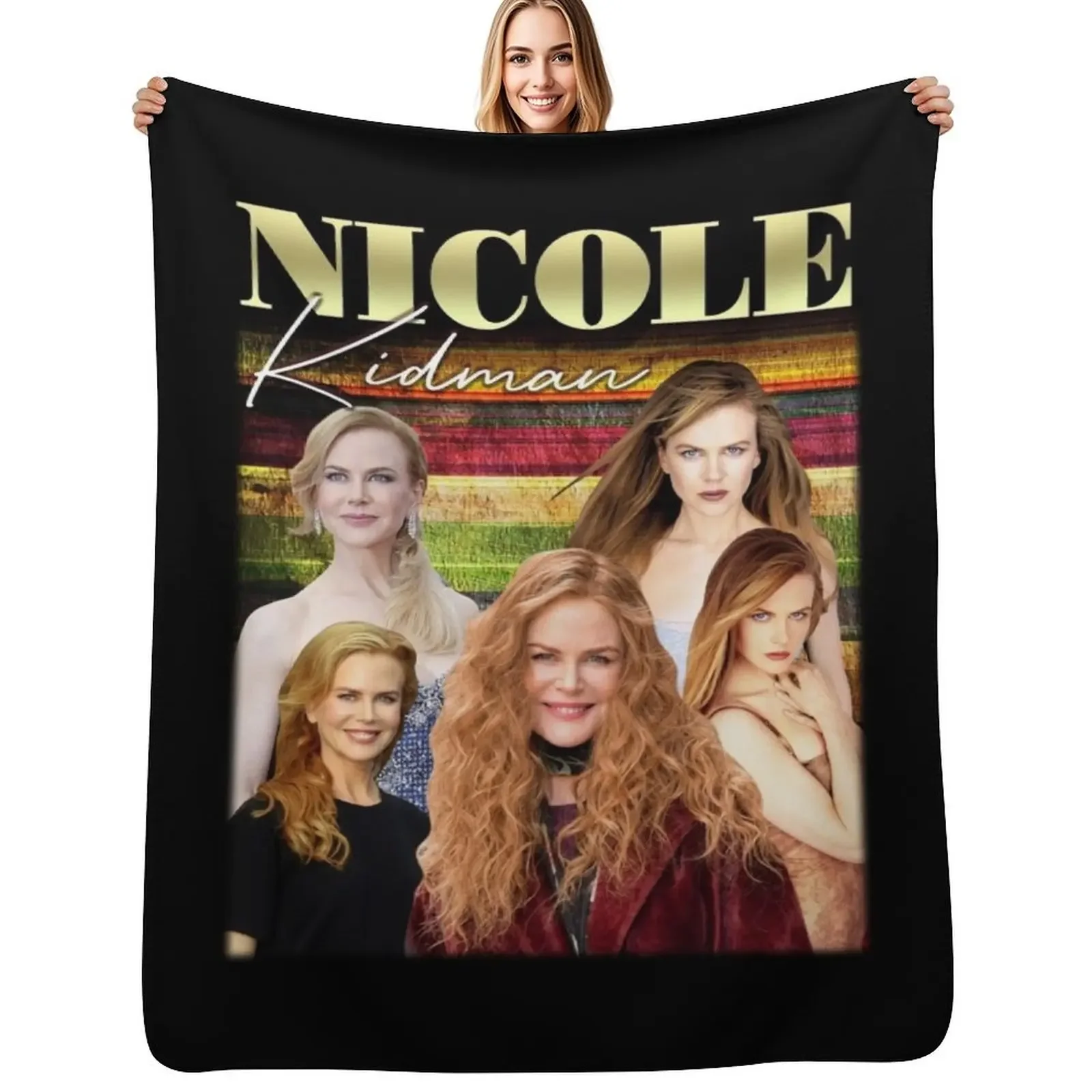 

N. Kidman Throw Blanket Tourist For Decorative Sofa Personalized Gift Thermals For Travel Blanket
