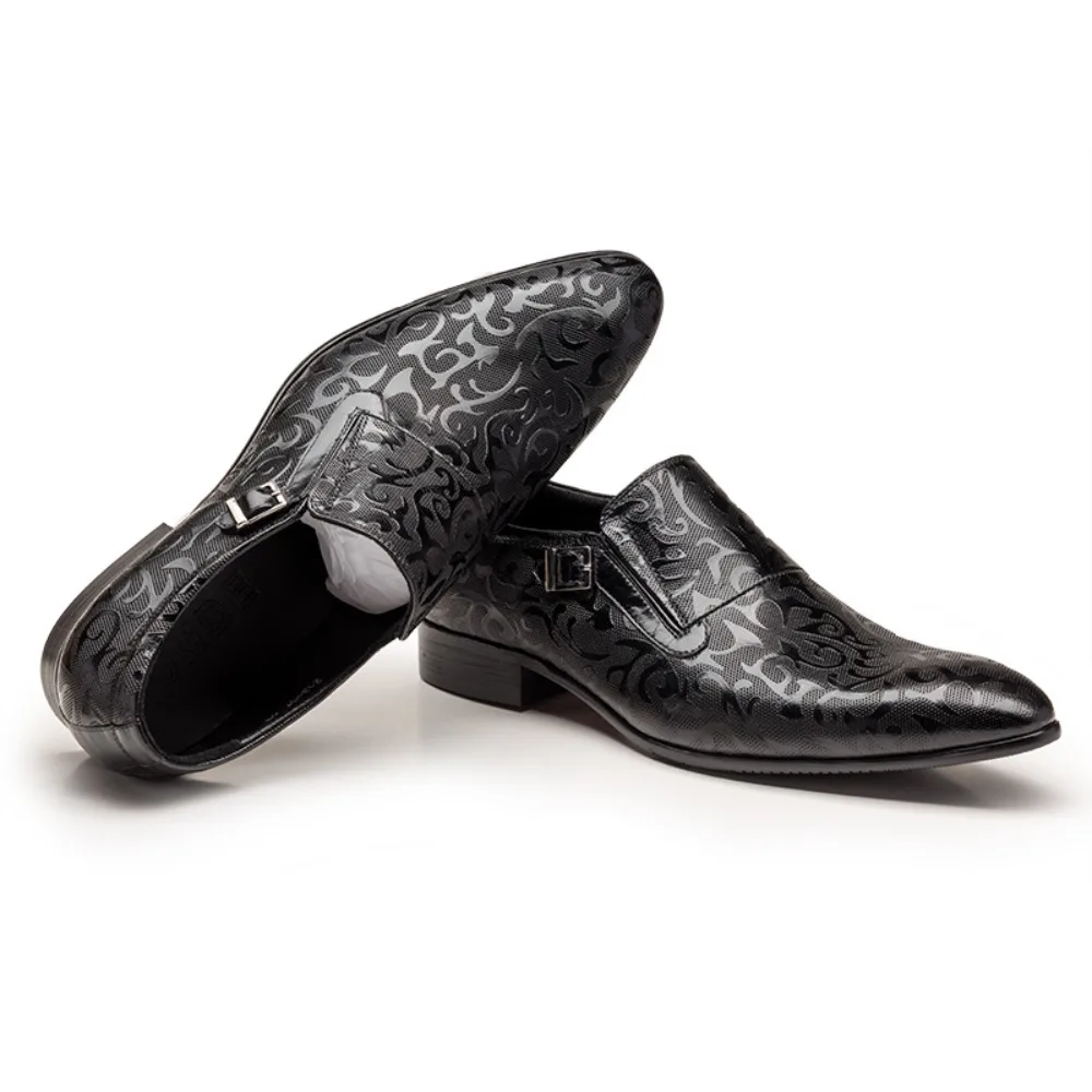 Crocodile Pattern Business Formal Leather Shoes for Men British Style Handmade Top Layer Cowhide Leather Versatile Casual Shoes