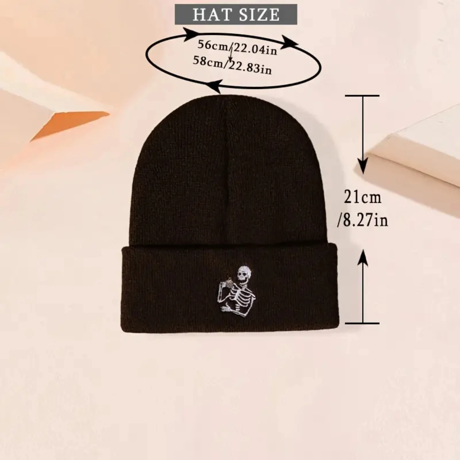 Embroidered Skull Knit Hat Fashion Woolen Hip-hop Cap Knitted Hat - Premium Quality Woolen Hat