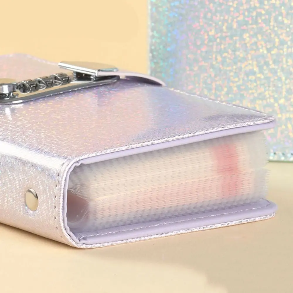 50Sheets Saving Money Binder PU Leather Bright Crystal Budget Binder with Lock Refillable Portable Planner Organizer
