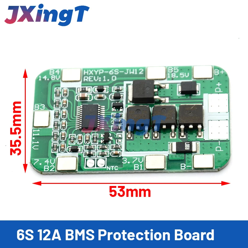 6S 12A 24V PCB BMS Protection Board For 6 Pack 18650 Li-ion Lithium Battery Cell Module New Arrival