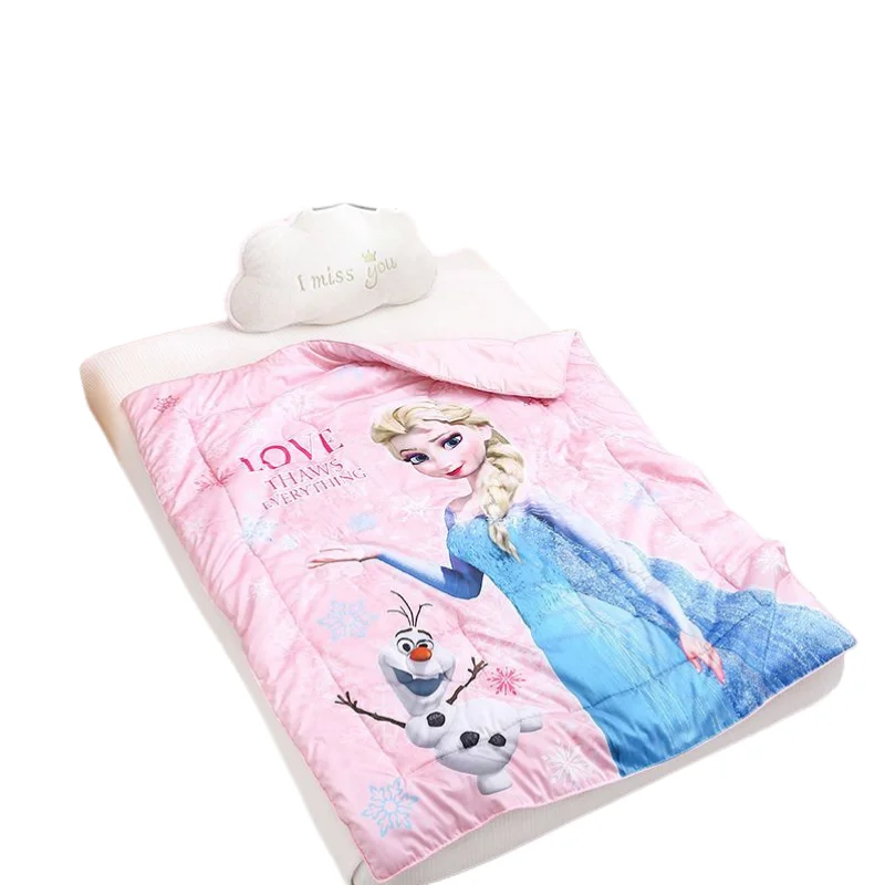 Frozen cartoon children's summer satin air-conditioning quilt boys and girls soft breathable machine washable summer cool quilt