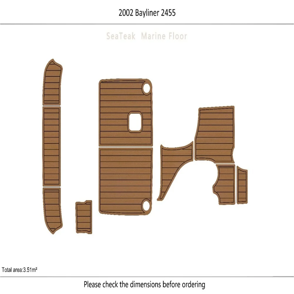 

2000 Bayliner 2455 Cockpit swimming platform 6mm EVA TEAK FLOOR Non-slip mat SeaDek MarineMat Gatorstep Style Self Adhesive