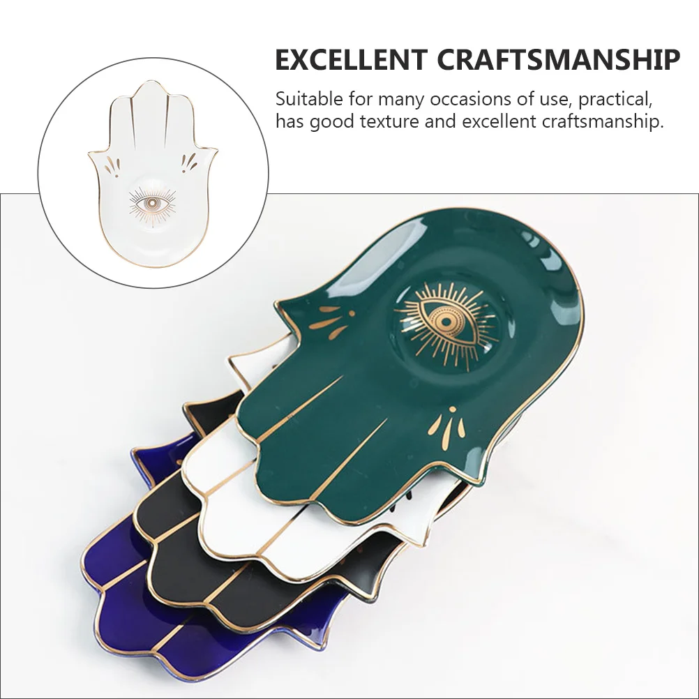 

1Pcs Ceramic Jewelry Tray Buddha's-Hand Small Storage Plate Nordic Style Durable Organizer for Home Jewelry Tray