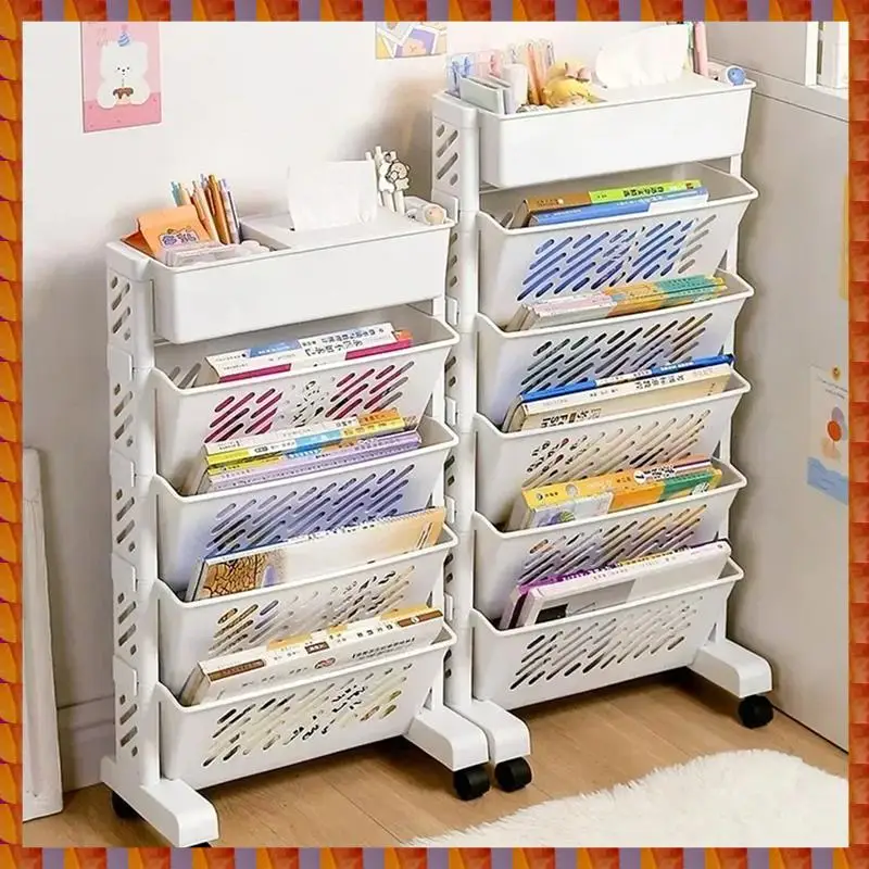 

DIDI Storage Racks Bookshelves Movable Multi-Layer Shelves Desktop Storage Baskets