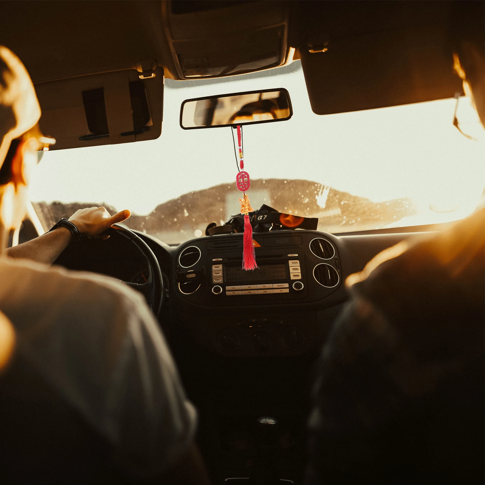 

4 Pcs Dragon Year 2024 Decor Car Interior Pendant Potted Plant Bonsai Hanging Lucky Charms New Year Propitious Spring Festive