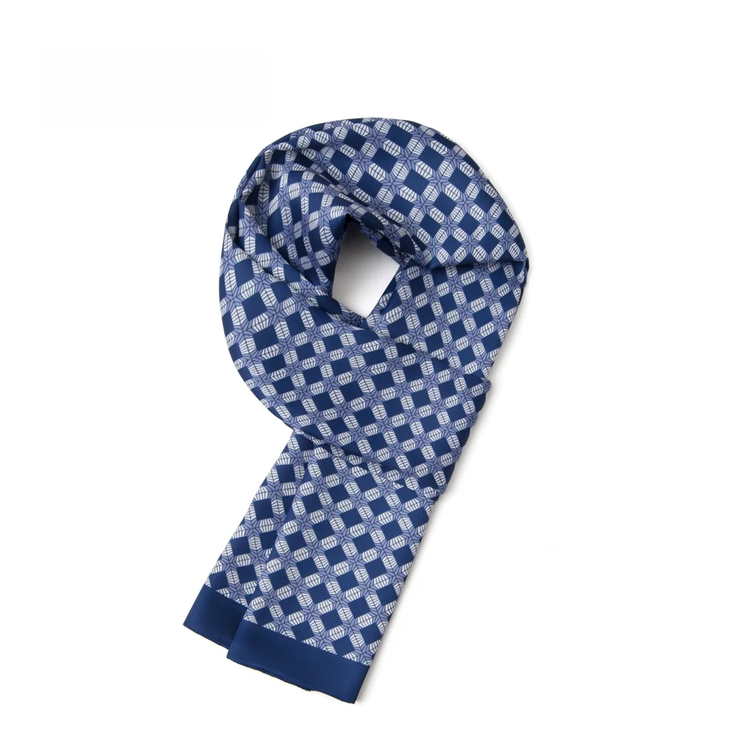 メンズ-クラシック-ダイヤモンド柄-プリント-ロングスカーフ-おしゃれ-多機能-通勤-ネックウェア-ポリエステル繊維-長方形