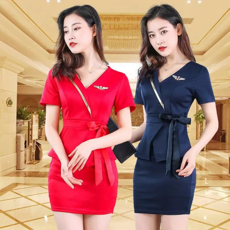 Dark Colored Womens Work Clothes Hotel Waiters Beauty Salons Hydrotherapy Massage Coffee Sauna Technicians Uniforms Dresses