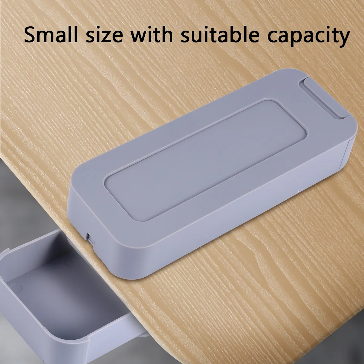 

1Pcs Plastic ABS Hidden Adhesive Storage Box Grey Drawer Style Pen Holder Desk Organizer for Office Stationery