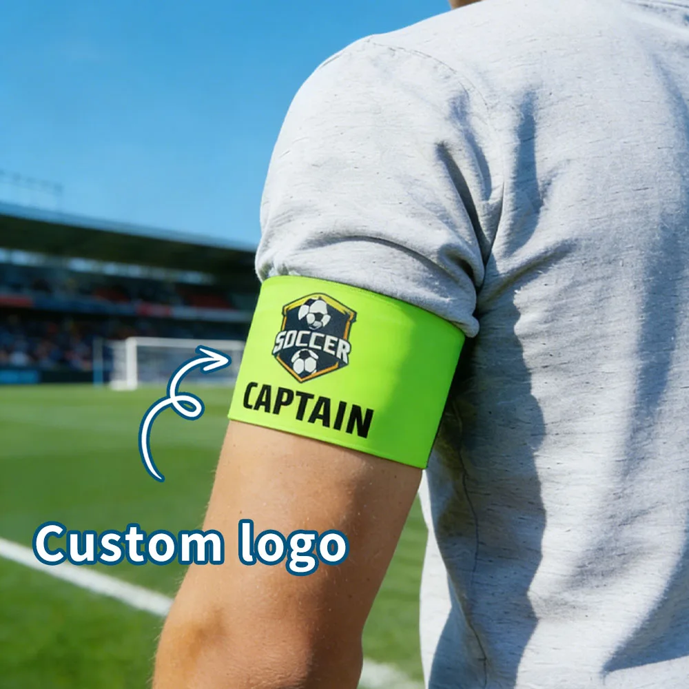 Personalisierte Sport-Armbinden, Kapitänsbinden, speziell für Fußballkapitäne, mit Team-Logo und Namen, geeignet für Kinder und Erwachsene