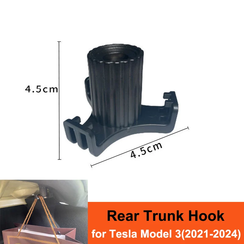 for New Tesla Model 3 Highland 2024 Rear Trunk Hook Bag Hanger Holder Durable Bearing Model3 2023 2022 2021 Interior Accessories