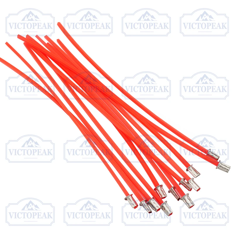 12 Buah Aksesori Alat Kebun Senar Pemotong Rumput Persegi 3.0mm*21cm Oranye Merah untuk Kepala Pemotong Rumput