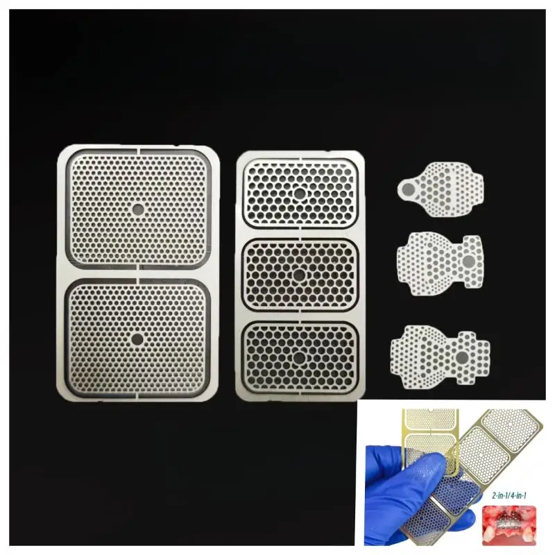 1/2/3 Piezas GBR Membrana de Barrera Flexible para Regeneración Ósea, Placa de Titanio Segura, Malla de Titanio para Implantes Dentales