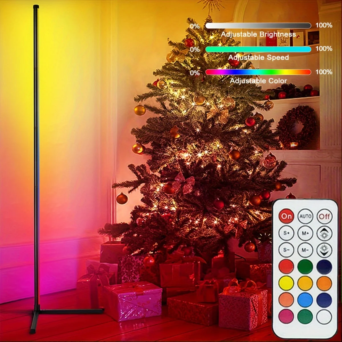 160cm Dimmable RGB LED Mood Light Smart Tuya Wifi LED Light Bar Corner Floor Lamp for Bedroom Gaming Living Room Christmas Decor