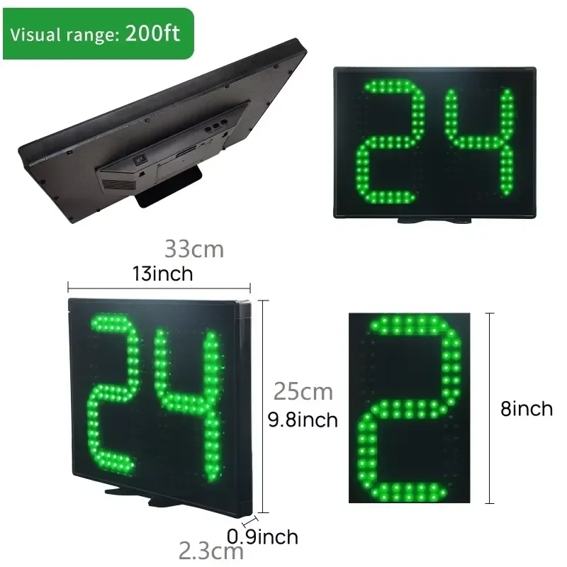 2pcs Kit Rechargeable Portable Editable 0-99 Seconds Countdown Time LED Digital 12/14s 24s Basketball Shot Clock with Remote