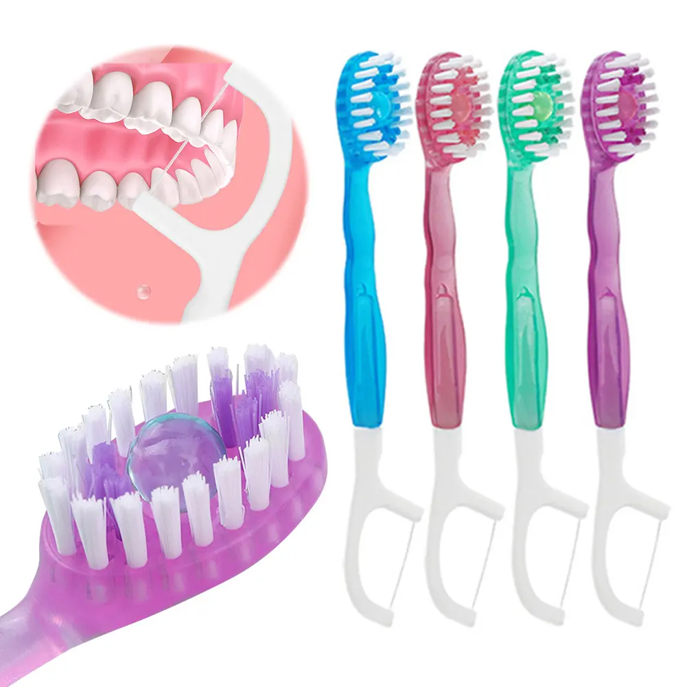 مجموعة فرشاة أسنان 5 في 1 للاستعمال مرة واحدة للعناية بالفم الكل في واحد أثناء التنقل