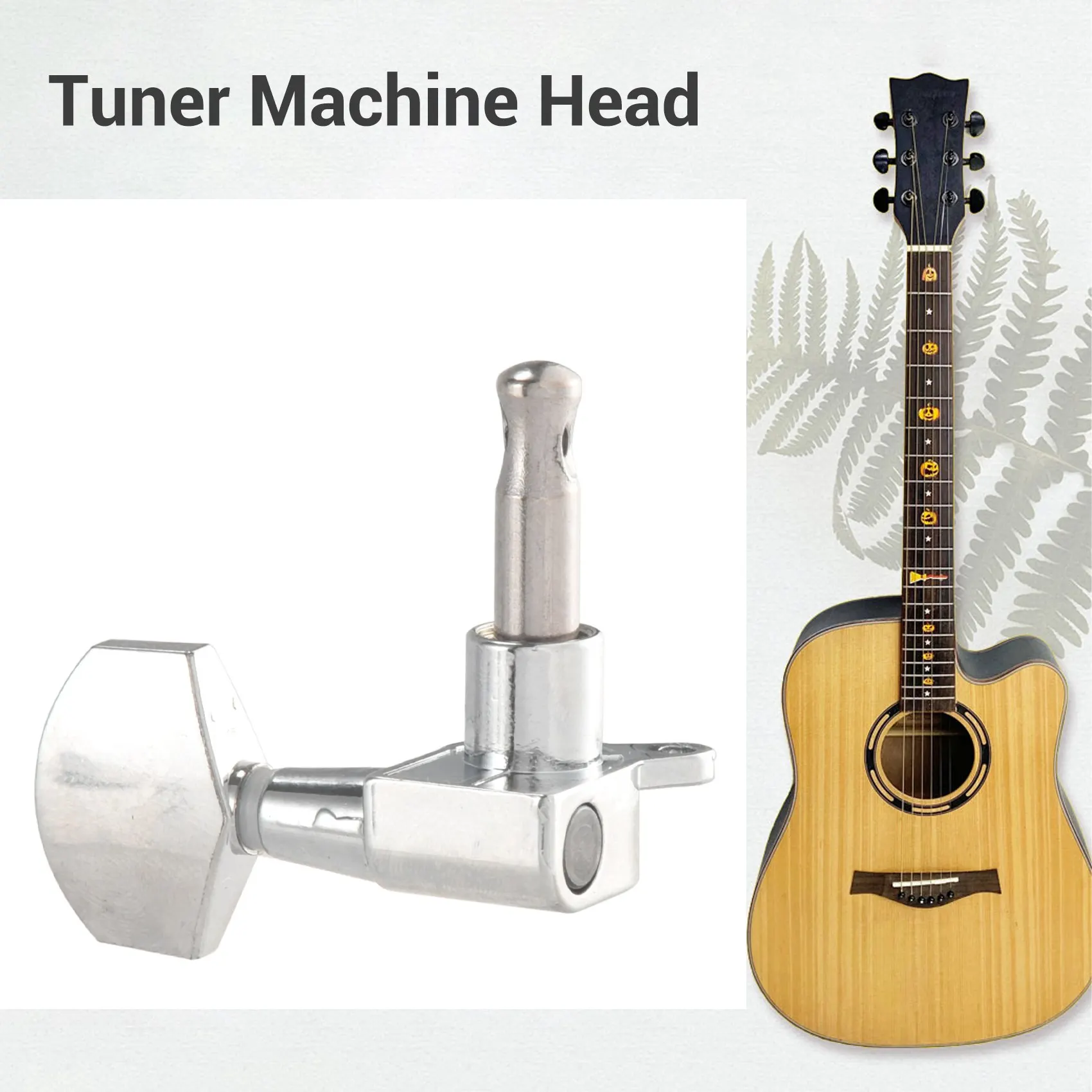 6 Stück silberne Akustik gitarre Maschinen köpfe Knöpfe Gitarren saite Tuning Peg Tuner(3 für links 3 für rechts)