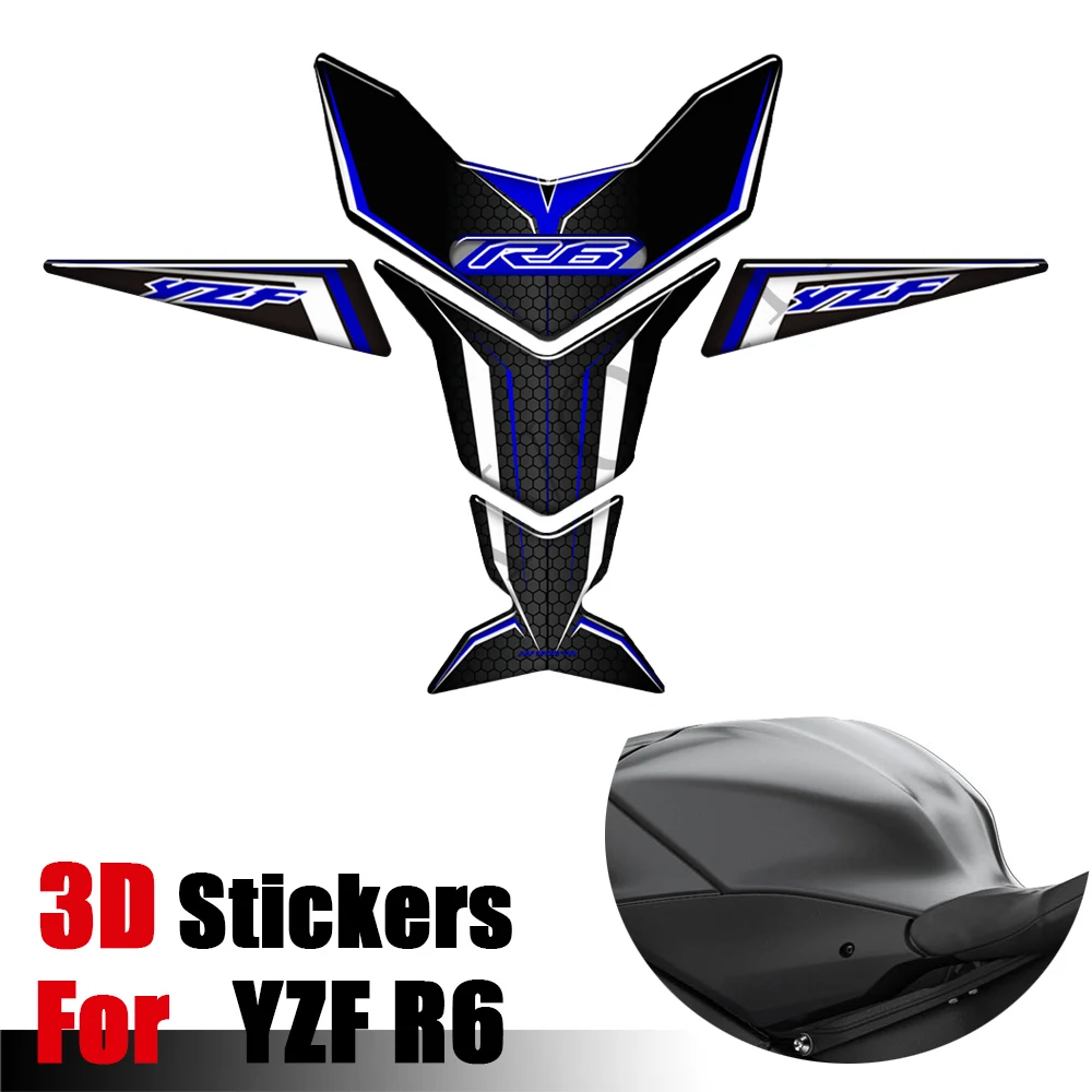 

Motorcycle 3D Stickers Anti-scratch Protector For YAMAHA YZF-R6 YZF R6 YZFR6 Tank Pad Emblem Badge Gas Fuel Oil Kit Decals