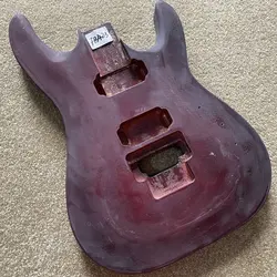 FB423  Wine Red Color Floyd Rose Electric Guitar Body Unfinished Surface Dirty and Damages for Electric Guitar Replace DIY