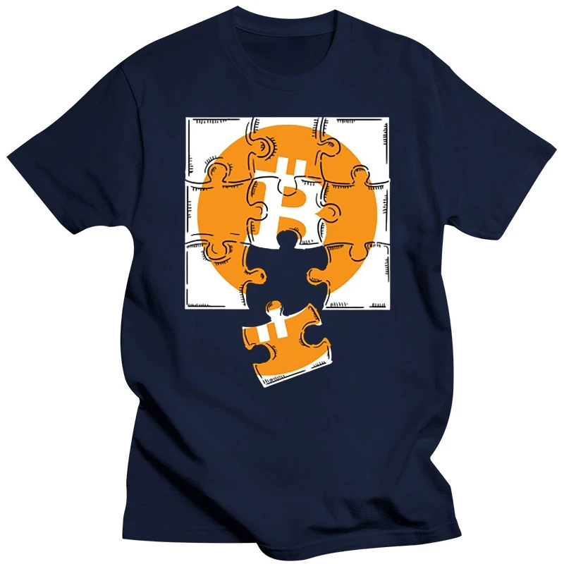 Bitcoin coin. Bitcoin logo t shirt. Crypto Puzzle T Shirt New 2019 Summer Style Casual Wear