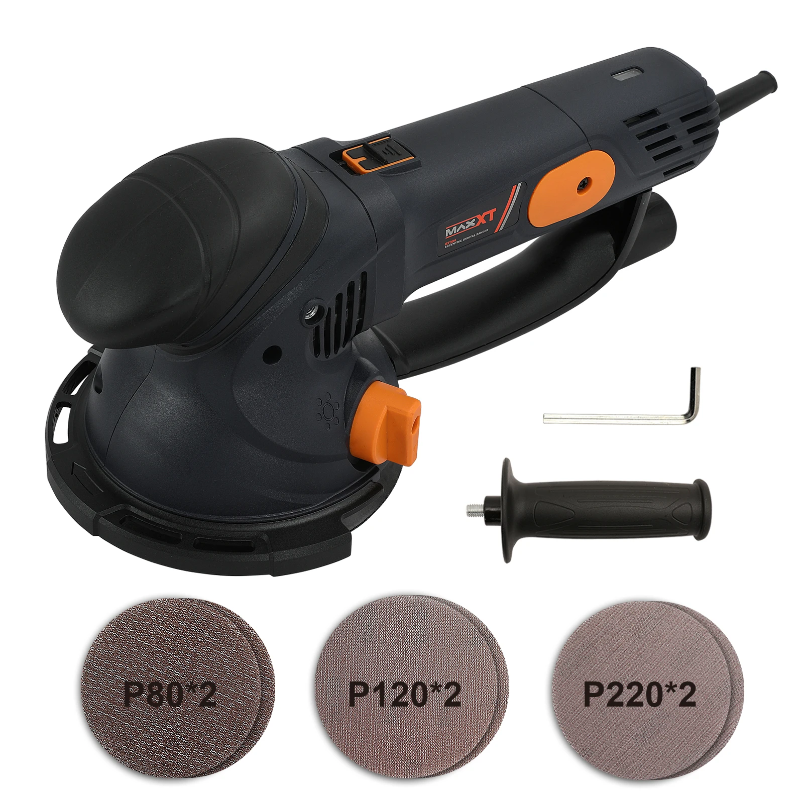 

MAXXT Electric Random Orbital Sander Polisher With 6Inch Backing Pad Two Modes For Coarse And Fine Sanding