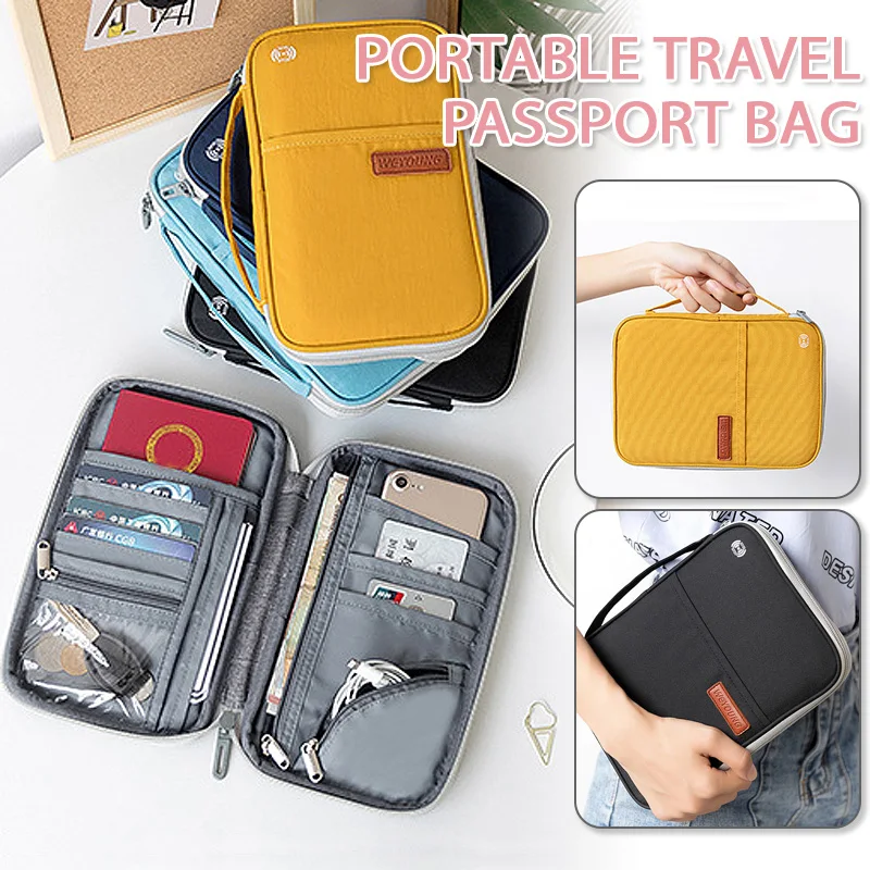 

New Travel Organiser Passport Document Tickets Holder Rfid Bag Purse Waterproof Anti-Theft Swipe Card Bag Travel Passport Bag