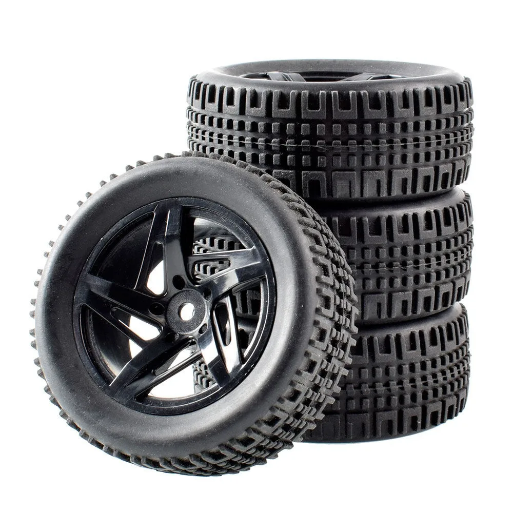 75mm 1/10 RC Road Tires Wheels 12mm Hex Fit Tamiya TT01 TT02 Kyosho D3 Trxs 4Tec 2.0, Plastic Rims, On-Road Racing Drift