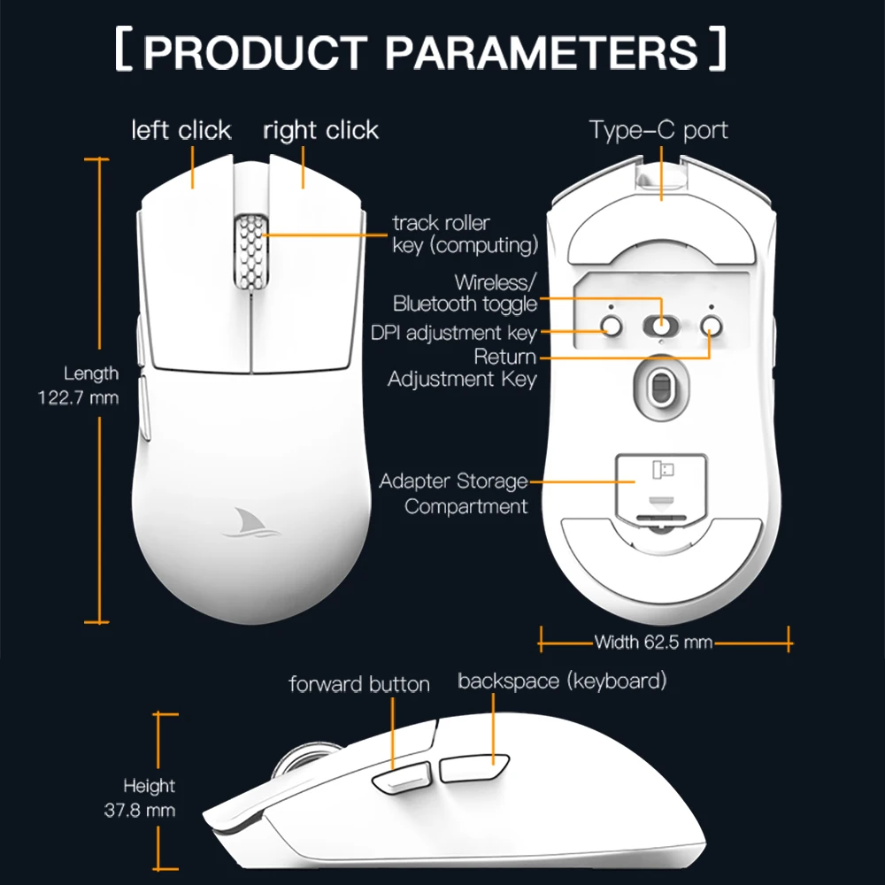 Imagem -04 - Darmoshark Mouse para Jogos M3s Pro sem Fio Bluetooth Computador Escritório Ratos N52840 Pam3395 26k Dpi Huano para Laptop