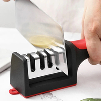 Sharpener Handheld Multi-function 3/4 Stages Type Quick Sharpening Tool with Non-slip Kitchen Knives Accessories Gadget