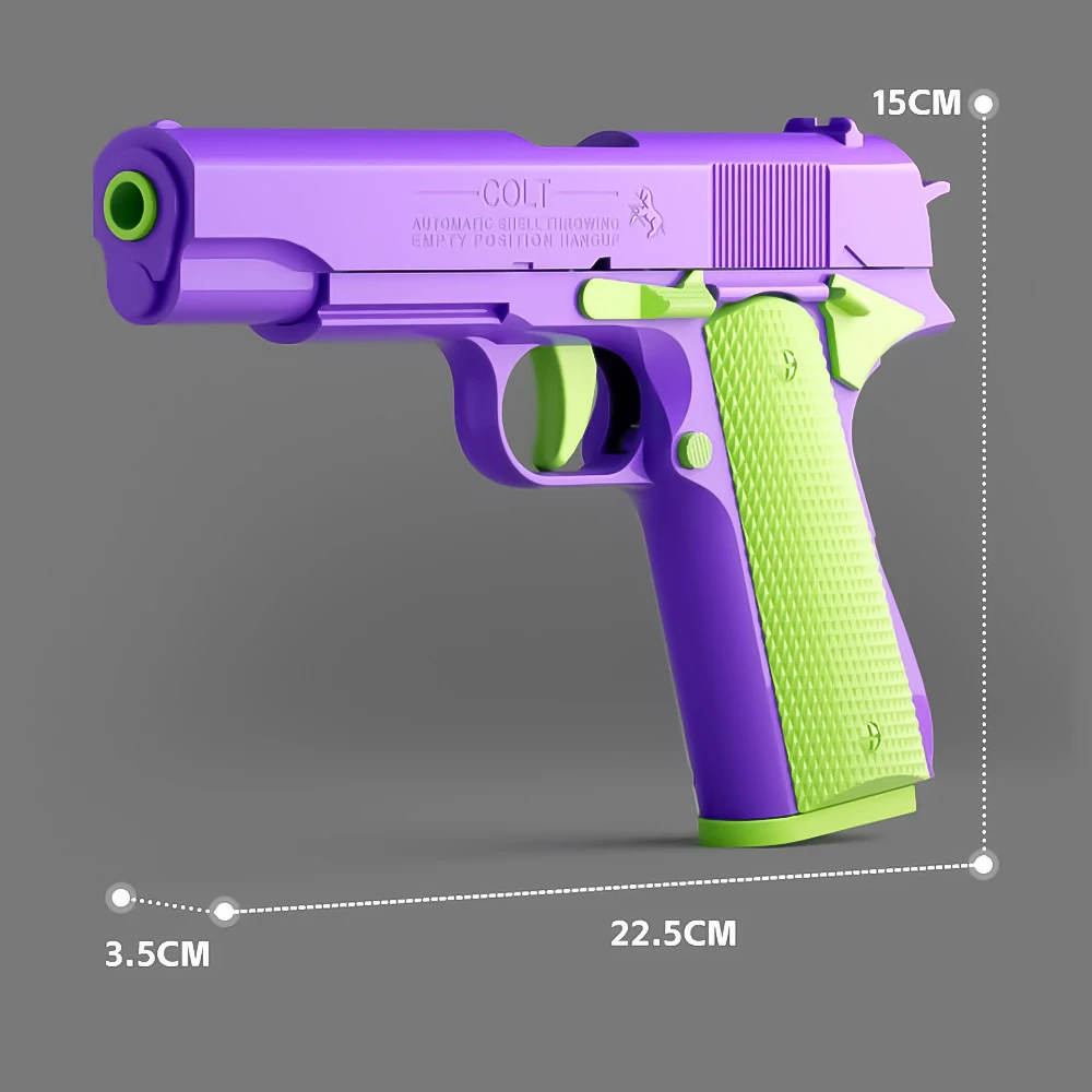 Pistolet à éjection automatique pour enfants, jouets relaxants, cadeau d'anniversaire pour garçons, Colt 1911 Shell