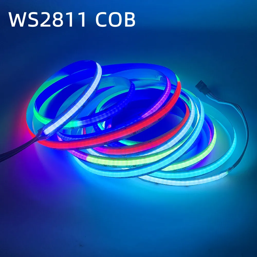 

WS2811 Full Color Pixel COB LED Strip Addressable Smart RGB IC Flexible High Density Digital Dream Color Tape 12V 24V 720Leds/m