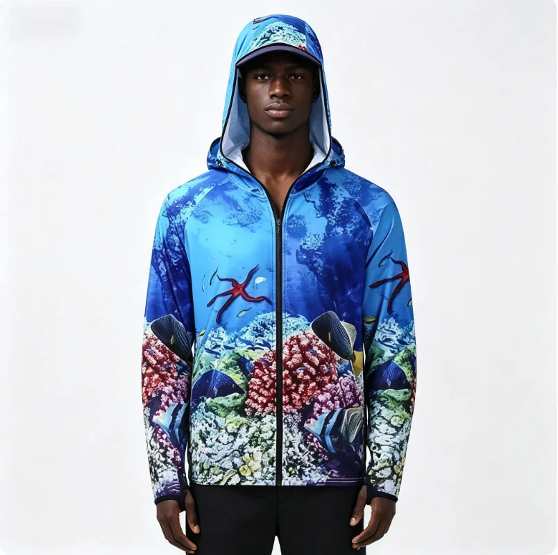 Fishing Hoodie - 프린팅 낚시 셔츠 승화 프린팅 속건